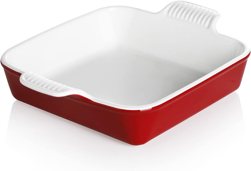 Ceramic Baking Dish with Double Handles 22oz - Small Rectangular Pan for Cooking Brownies and More