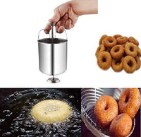 Stainless Steel Doughnut Donut Maker, Home Made Pancake Batter Dispenser Donut And Meduvada Maker for Perfectly Shaped And Crispy- 7.5 inch