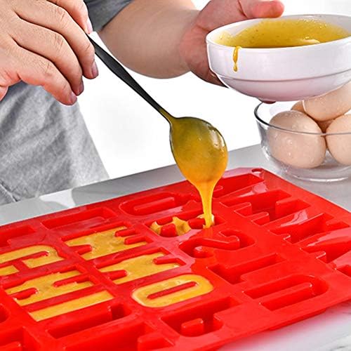 chars2-Piece Silicone Letter Cake Mold Non-Stick Red - BPA-Free for Baking and Decorating