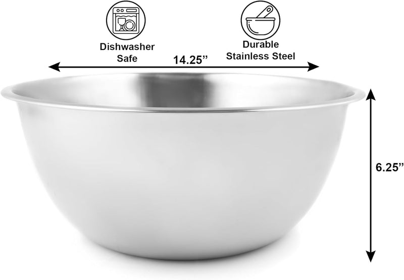 Fox Run Brands Stainless Steel Mixing Bowl - 275-Quart 9 x 9 x 4 inches - Metallic