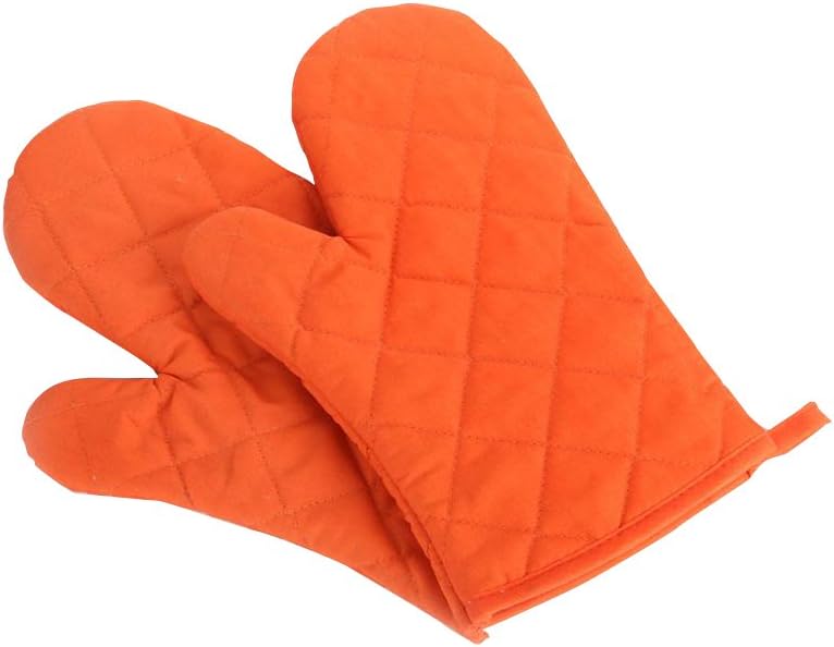 Premium Heat Resistant Oven Mitts Cotton  Polyester Quilted Kitchen Gloves Oversized Pink 1 Pair