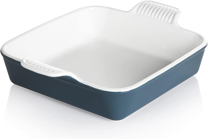 Ceramic Baking Dish with Double Handles 22oz - Small Rectangular Pan for Cooking Brownies and More