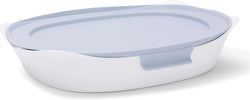 Rubbermaid Glass Baking Dish with Lid - DuraLite 25-Quart White