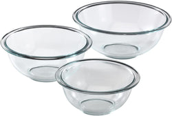 Pyrex Mixing Bowl Set - 3-Piece Smart Essentials Glass DishwasherMicrowaveFreezer Safe