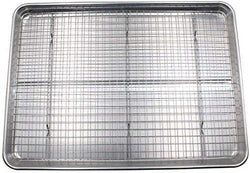 Checkered Chef Baking Sheets - Half Sheet Pan with Rack Set - Easy Clean Aluminum Bakeware