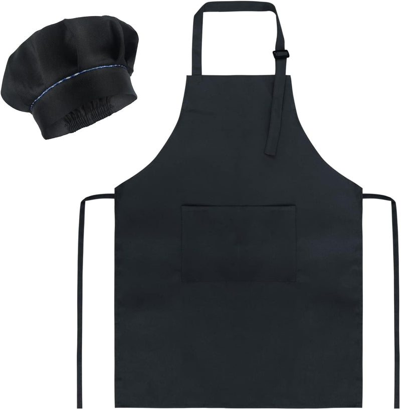 Kids Chef Apron and Hat Set for Cooking Baking and Painting