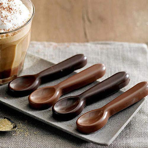 Silicone Chocolate Spoon Mold - 4 Piece Hot Cocoa  Coffee Stirring Spoons for Handmade Treats