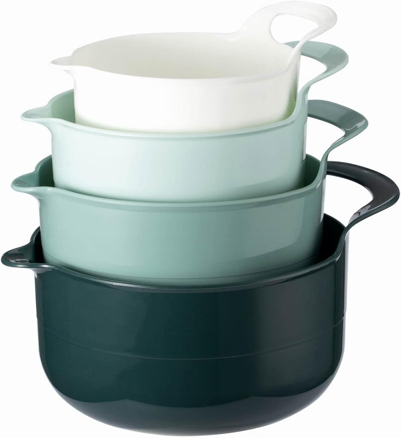 4-Piece Nesting Mixing Bowl Set - Blue Ombre - with Spouts and Handles