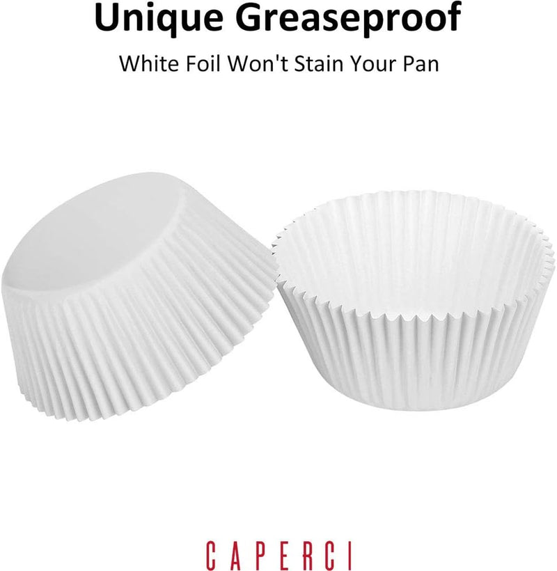 Gold Foil Cupcake Liners - 150-Pack Premium Greaseproof Cups by Caperci