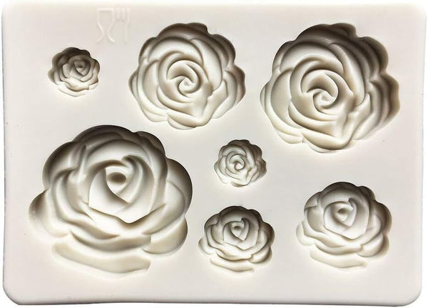 2PCS Rose Flowers Silicone Molds for Cake Decorating and Chocolate Fondant