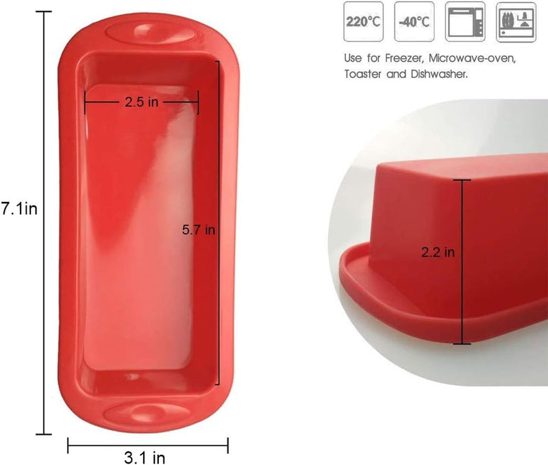 Silicone Nonstick Mini Loaf Pans - Set of 4 - 57x25x22 inch