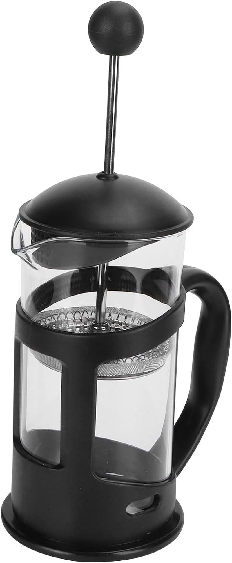 KUIKUI French Press Coffee Maker, Espresso Tea and Coffee Maker, High Temperature Resistant Borosilicate Glass Coffee Press Teapot for Camping Travel Gifts, Black (1000ml)