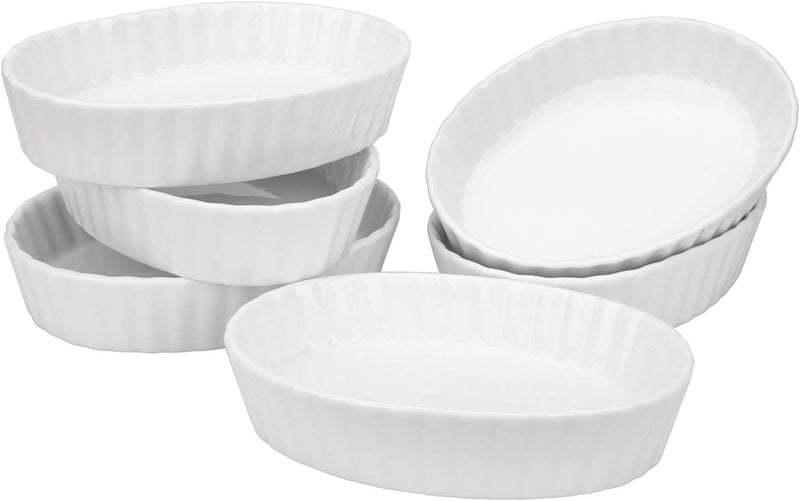 8-Piece Porcelain Ramekin Set - 6 oz Creme Brulee Dishes