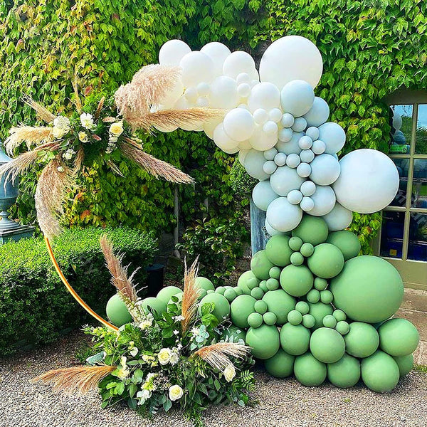Golden Wedding Arch with Balloon Frame - 67Ft Round Backdrop Stand for Ceremony Party Birthday Christmas Garden Decor