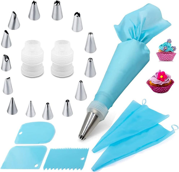 Cake Decorating Kit with Piping Bags Tips and Tools - 21 Piece Set