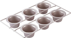 CHEFMADE 6-Cavity Popover and Muffin Pan - Non-Stick Bakeware for Oven Baking Champagne Gold