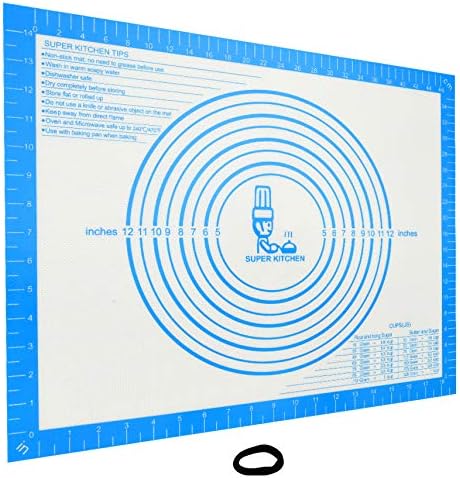 Extra Large Nonstick Silicone Pastry Mat - 28 x 20 with Measurements by Folksy Super Kitchen