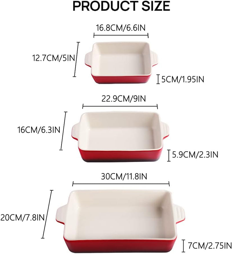 Sweejar Ceramic Bakeware Set - 118 x 78 x 275 Inches Red