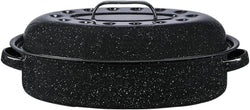 15 Oval Roaster - Black Granite Ware