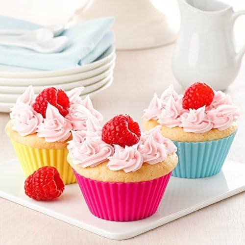 Reusable Silicone Cupcake Liners - 36 Pack Non-Stick Cake Molds for Baking