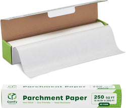 Non-Stick White Baking Parchment Paper Roll - 15 x 200 ft 250 SqFt - for Baking  Cooking