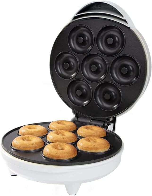 Electric Mini Donut Maker - Non-Stick Makes 7 Small Doughnuts Kid-Friendly Snack