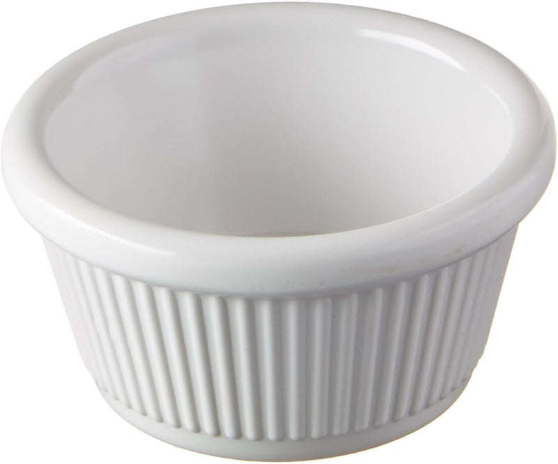 Winco 2-Ounce White Fluted Ramekin Set - 12-Pack