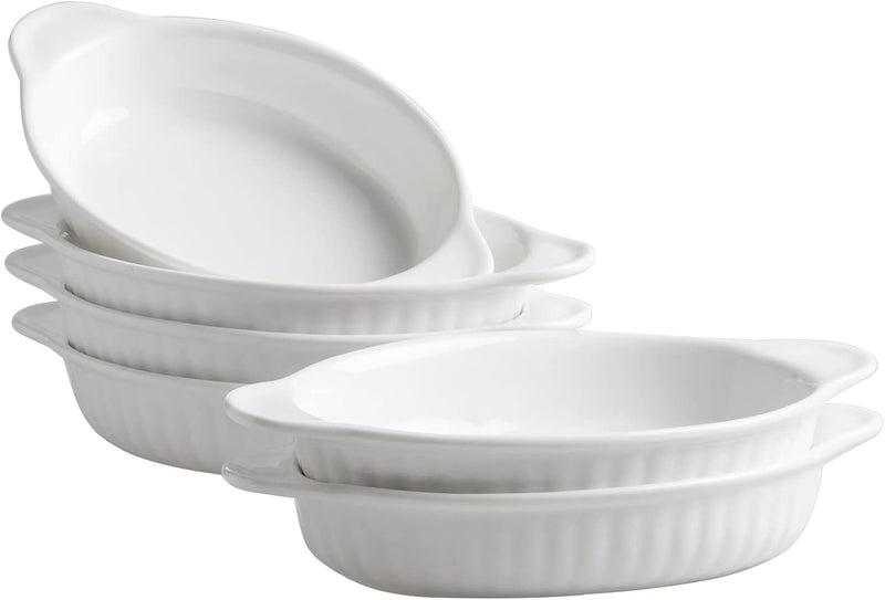 Ceramic Oval Gratin Dishes Oven Safe Set of 4 - 115oz