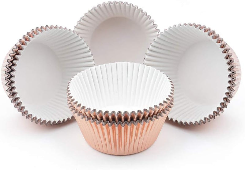 Metallic White Cupcake Liners - 200 Count Standard Size Baking Cups