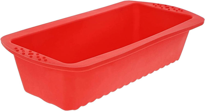 Juvale 4-Piece Nonstick Silicone Bakeware Set - Red Square Pans for Brownies Bread Cake and Pie