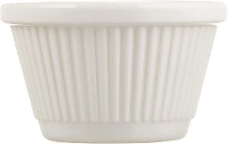 Winco 2-Ounce White Fluted Ramekin Set - 12-Pack