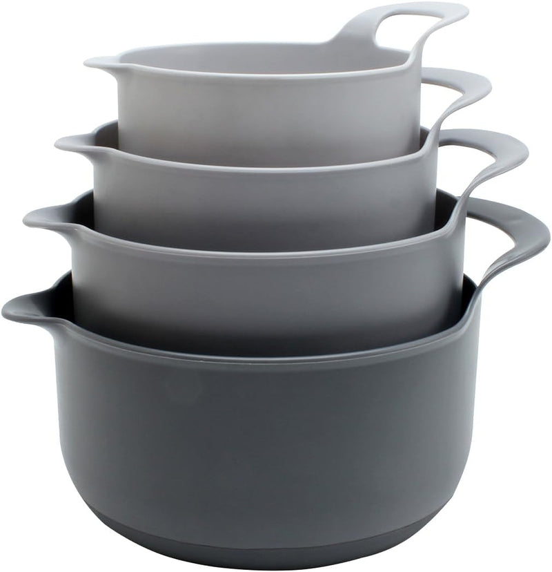 4-Piece Nesting Mixing Bowl Set - Blue Ombre - with Spouts and Handles