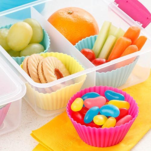 Reusable Silicone Cupcake Liners - 36 Pack Non-Stick Cake Molds for Baking