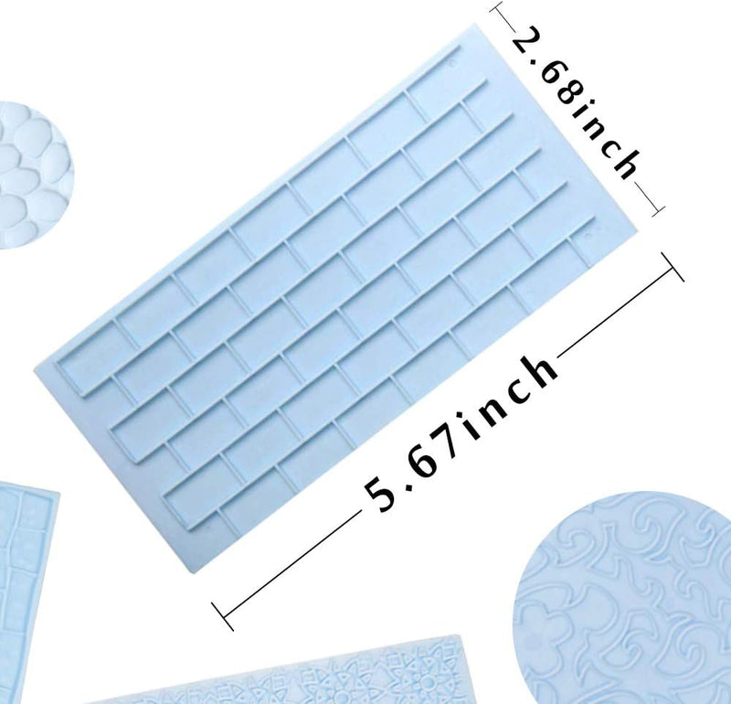 JOERSH 6 Pack Fondant Impression Mat Set - Embossed Wood Texture Designs for Chocolate Cupcake Toppers Wedding Cakes
