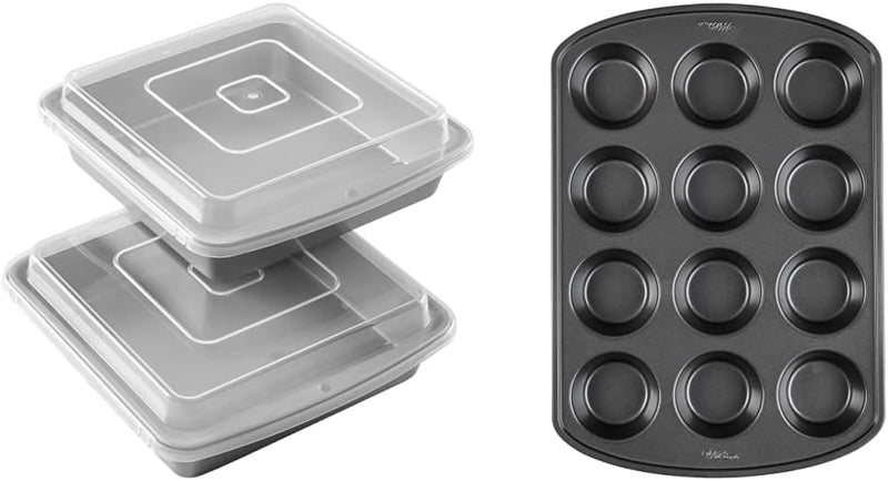 Wilton 9-Inch Baking Pan Set with Lid Non-Stick 2 Pieces