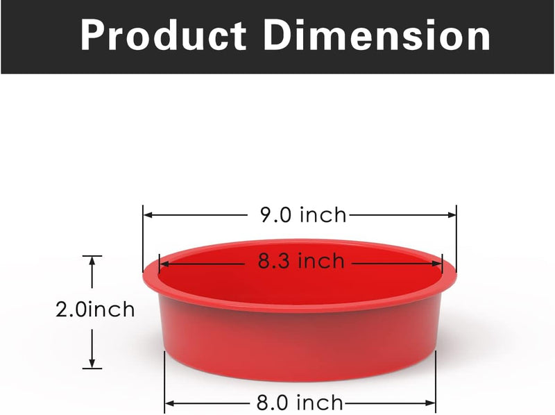 Silicone Heart Cake Pans - 8 Inch Nonstick 2 Pack