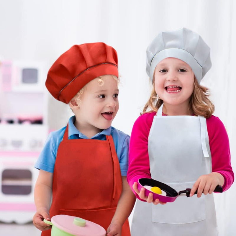 Kids Chef Apron and Hat Set for Cooking Baking and Painting