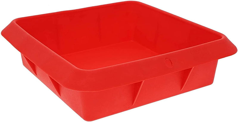 Juvale 4-Piece Nonstick Silicone Bakeware Set - Red Square Pans for Brownies Bread Cake and Pie