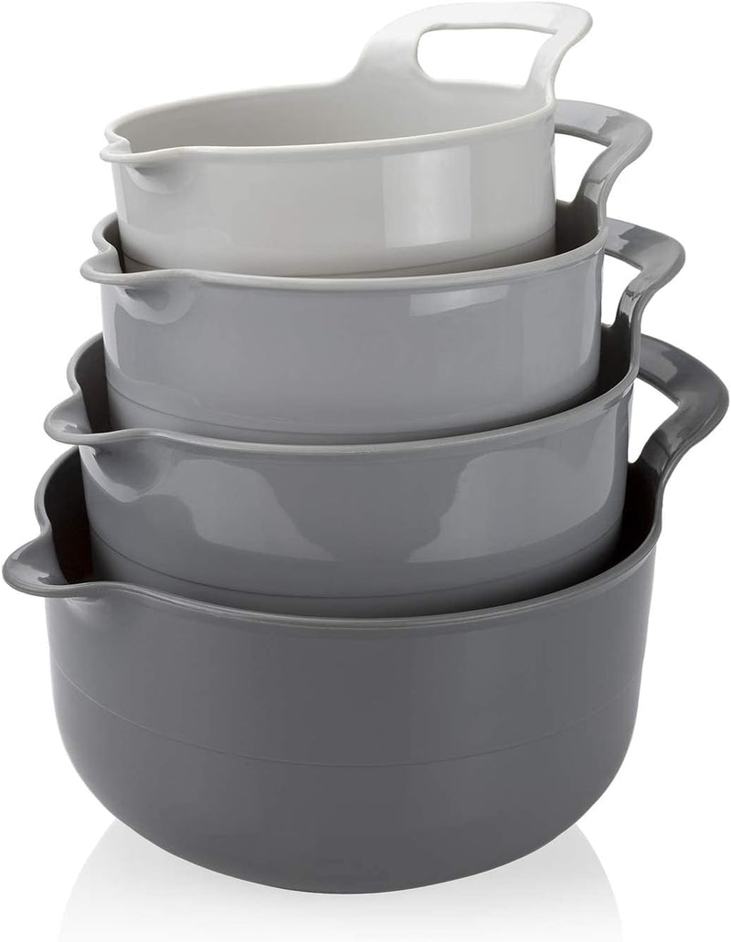 4-Piece Nesting Mixing Bowl Set - Blue Ombre - with Spouts and Handles