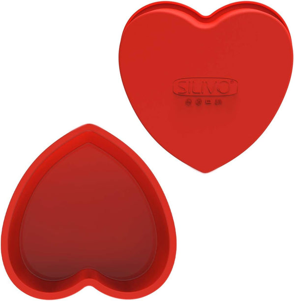 Silicone Heart Cake Pans - 8 Inch Nonstick 2 Pack