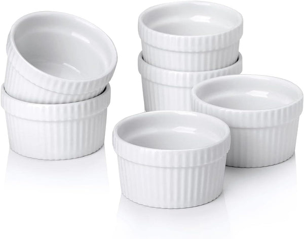 Mini Porcelain Ramekin Set - Perfect for Dipping Sauce Desserts or Charcuterie - Microwave  Oven Safe - Set of 6