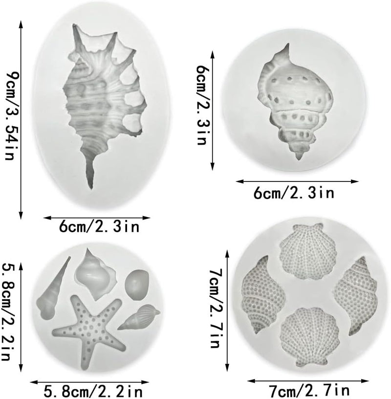 Marine Theme Cake Fondant Silicone Mold - Set of 3