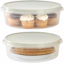 Evelots 2-Piece Pie Keeper Set - Clear Plastic Containers for 10-Inch Cakes Pies and Pastries