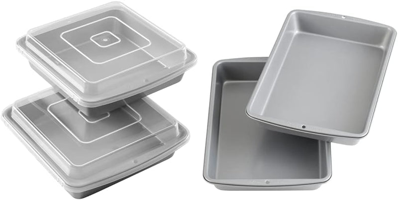 Wilton 9-Inch Baking Pan Set with Lid Non-Stick 2 Pieces