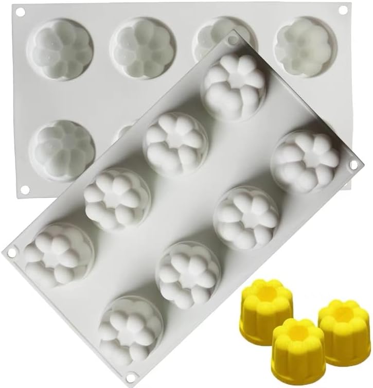 AFINSEA 3D Silicone Baking Molds for Cakes - 8-Cavity