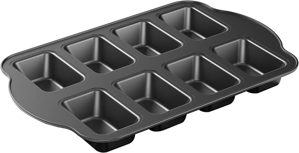 2-Pack Mini Loaf Pan Non-Stick Carbon Steel 8-Cavity Baking Bread Pan