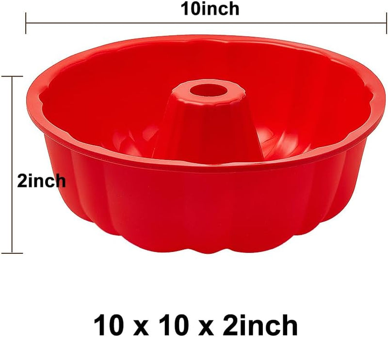 Non-Stick Silicone Bundt Cake Pan - 2 Pack - BPA-Free Oven  Dishwasher Safe