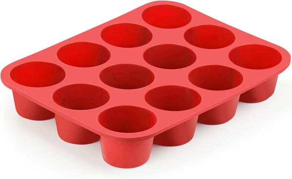 12-Cup Non-Stick Silicone Popover Pan for Muffins Brownies and Baking