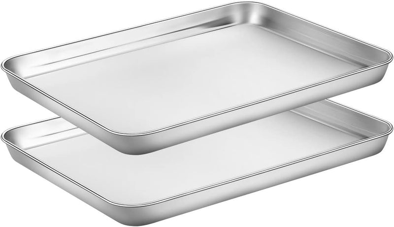 2-Piece Baking Sheet Set - Rectangle 18x13x1 Stainless Steel Non-Toxic  Easy to Clean