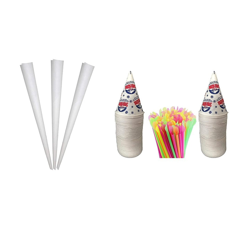 100ct Cotton Candy Cones - Pack of White Paper Cones
